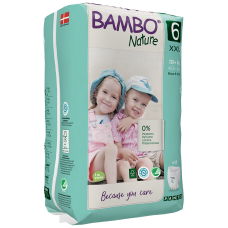 Chiloței Ecologici Bambo Nature Pants, Nr. 6 (18 kg+), 18 buc.